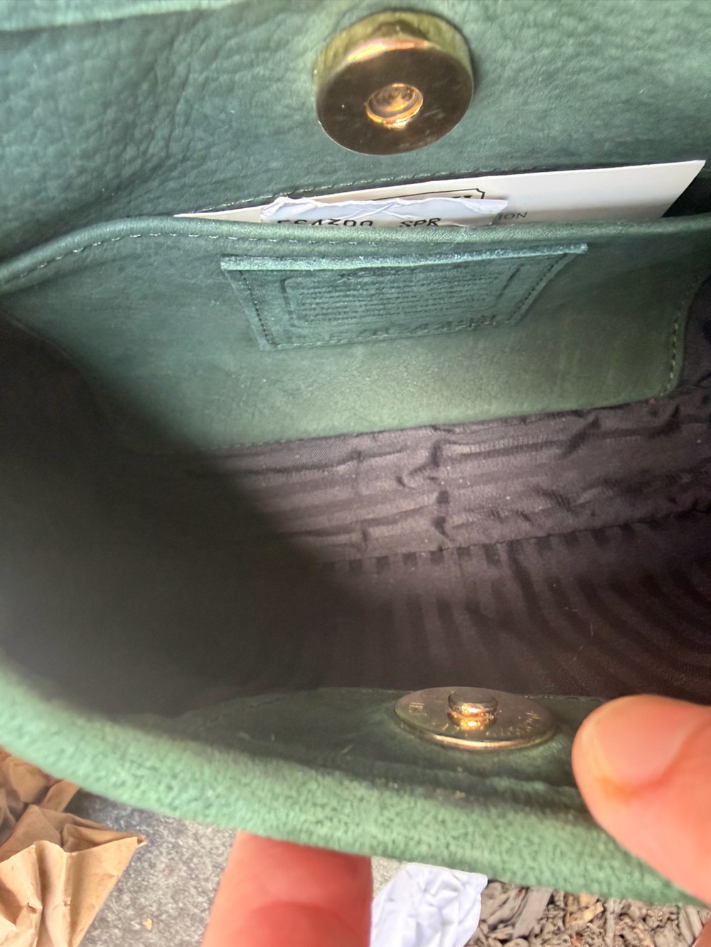 Magnificent vintage Coach Nubuc Shoulder Bag in rare Spruce Green - Picture 7 of 8
